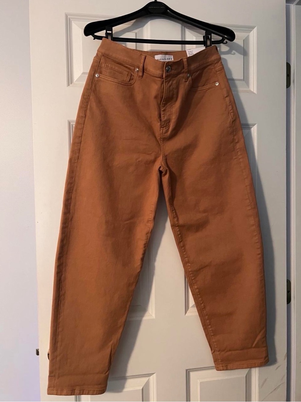 LOFT The Barrel High-Rise Jeans in Cognac
